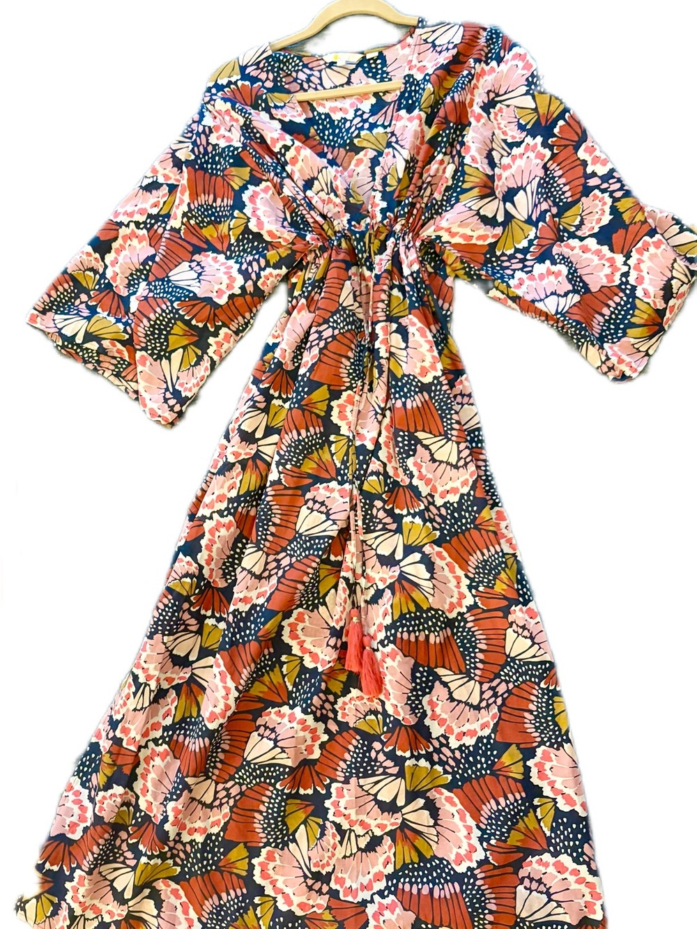 Boden Kimono style Floral Multicolor Maxi Dress